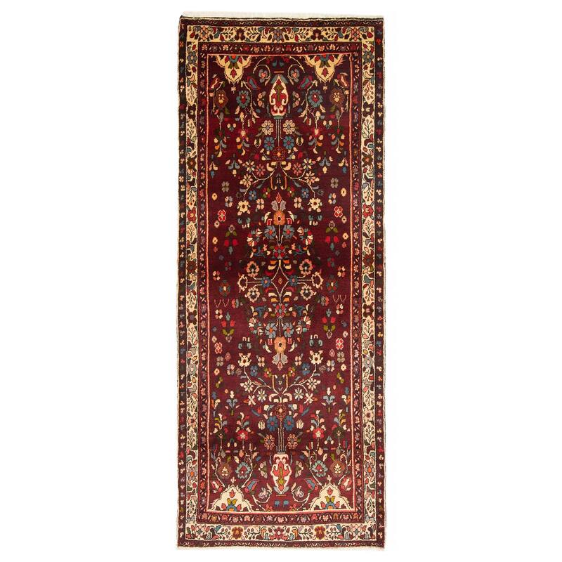 ECARPETGALLERY Hand-knotted Anadol Red Wool Rug - 3'6 x 9'5 - Dark Red - 3'6 x 9'5