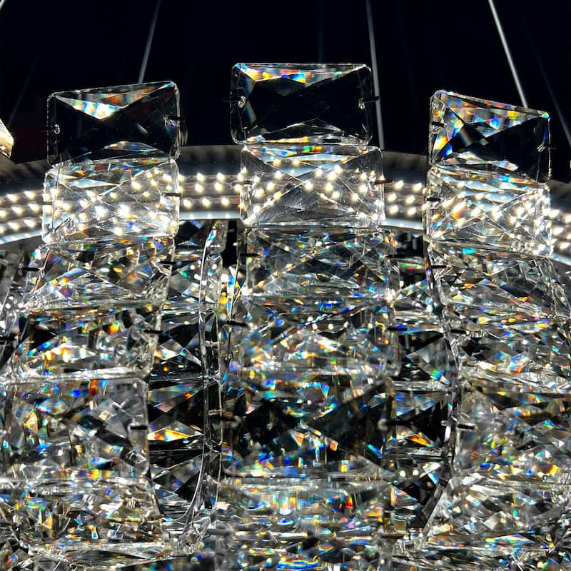 Luxury Crystal 30" LED Chandelier Modern Round