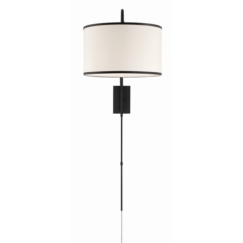 Mallory 1 Light Matte Black Task Sconce - 15"W x 22"H x 50.5"D