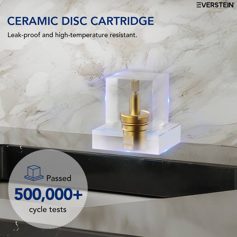 Widespread Bathroom Faucet 3 Hole, Double Handle Waterfall Bathroom Sink Faucet with Drain Assembly