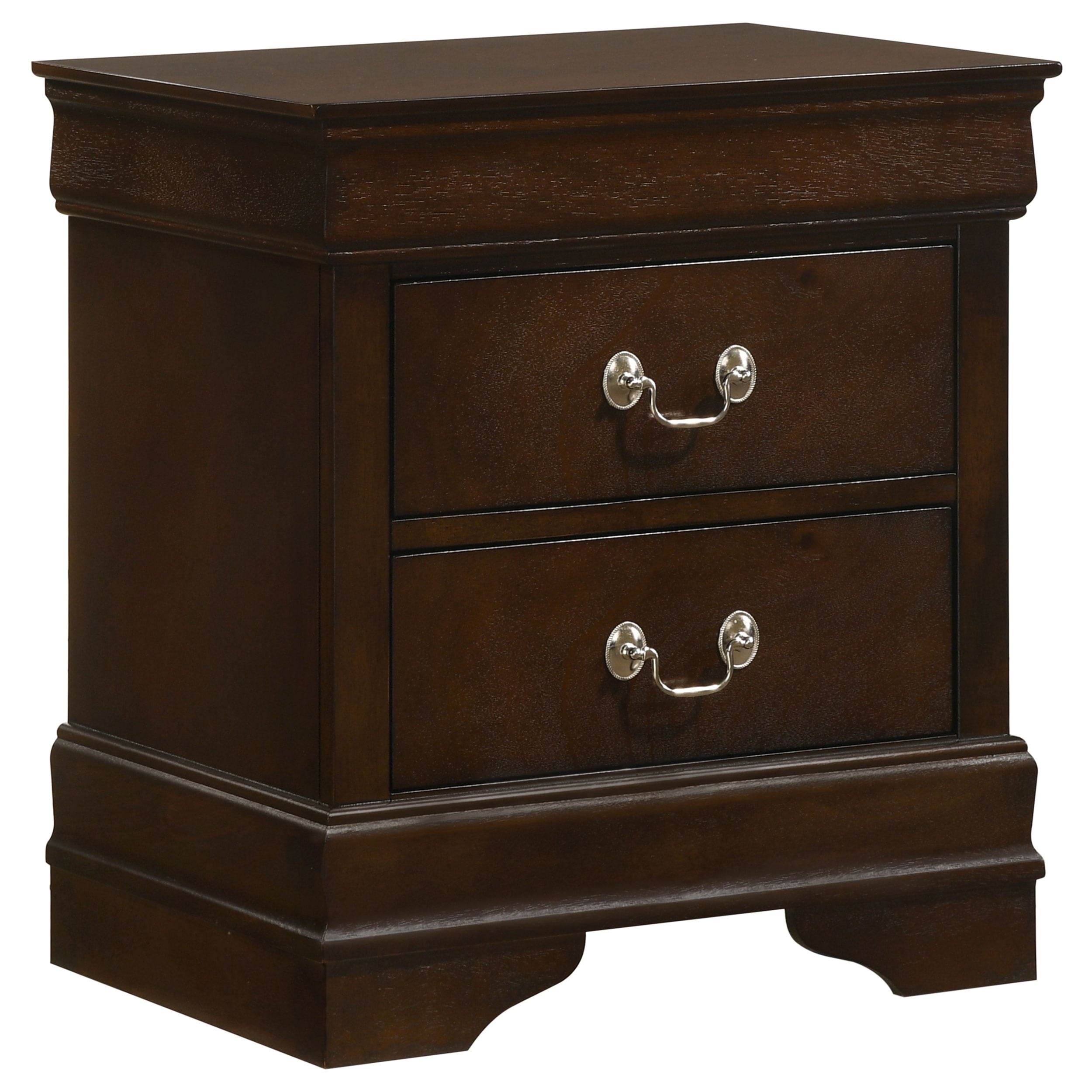 Demetra Cappuccino 2-Drawer Nightstand with Bail Handle
