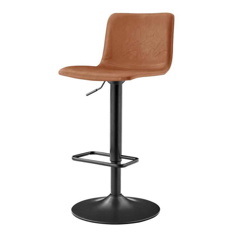 NPD Furniture Bruce Faux Leather Gaslift Bar Stool (Set of 2) - Toasted Caramel