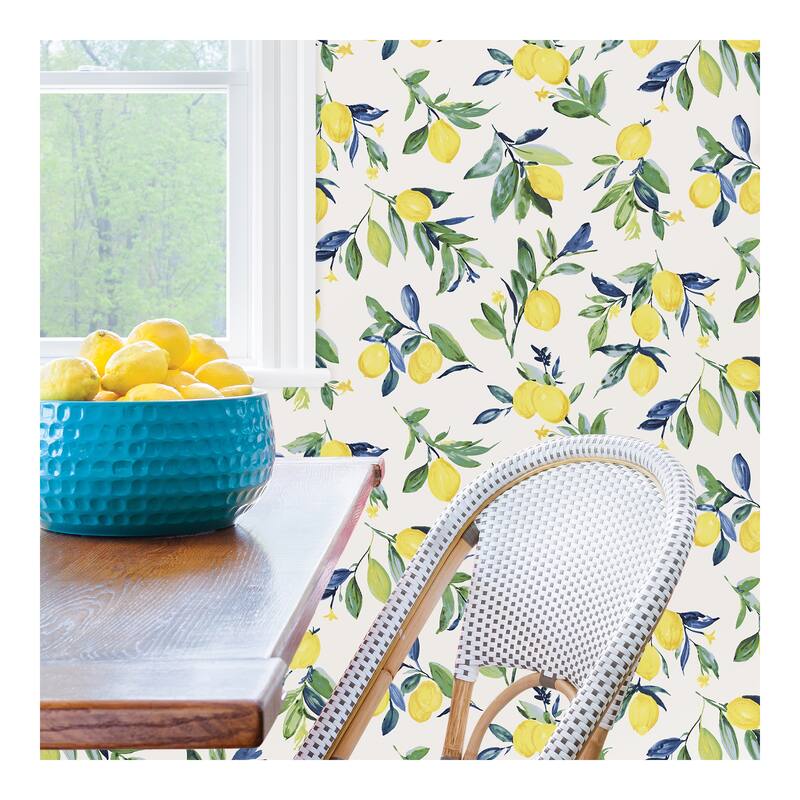 NuWallpaper Lemon Drop Yellow Peel & Stick Wallpaper - 216in x 20.5in x 0.025in