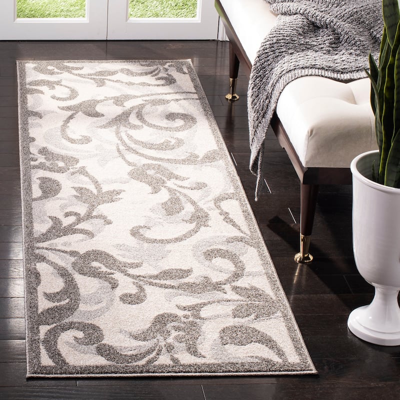 SAFAVIEH Amherst Mujesira Modern Rug - 2'3" x 7' Runner - Ivory/Grey