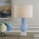 preview thumbnail 2 of 5, Uttermost Clear Sky Blue Glass Table Lamp - 28'' H X 16'' W X 16'' D