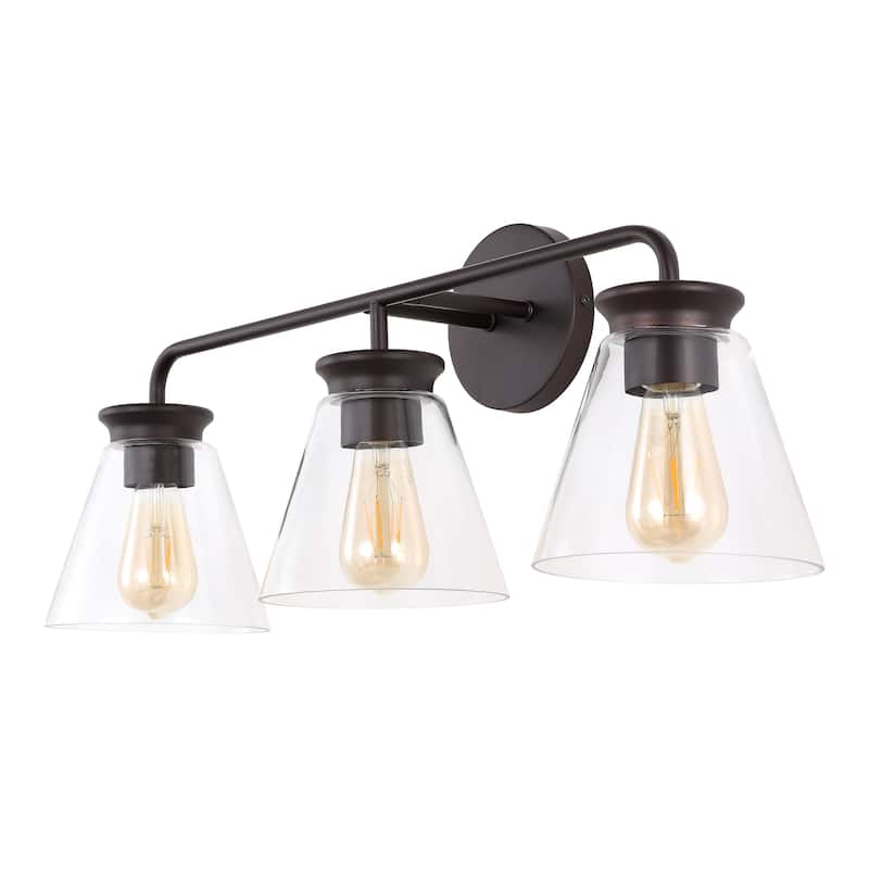Kondo 6.38" Modern Farmhouse Iron LED Vanity, Oil Rubbed Bronze/Clear by JONATHAN Y