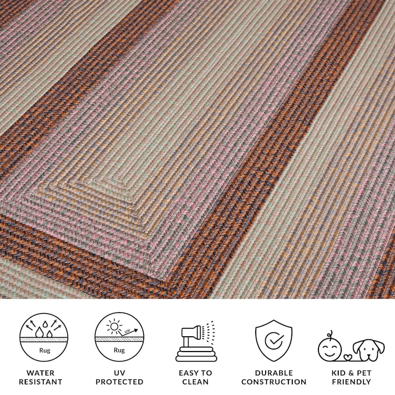 SAFAVIEH Handmade Braided Rosete Indoor/Outdoor Machine Washable Rug