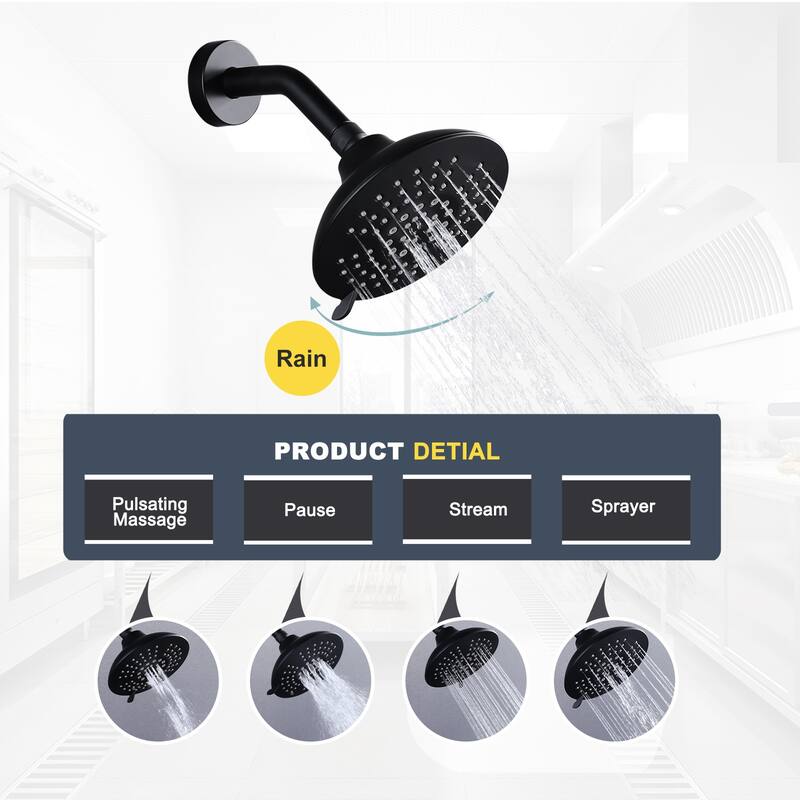 WOWOW Single Handle 5-Spray Shower Faucet with Pressure Balance