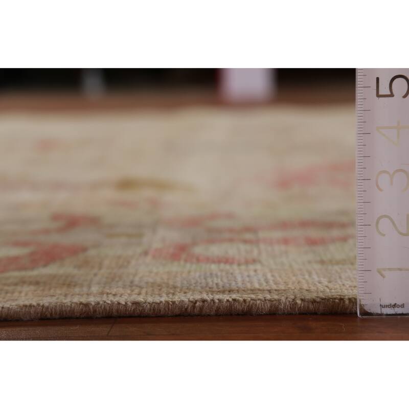 Hand Knotted Oriental 100% Wool Carpet Transitional All-Over Beige & Ivories Oushak Area Rug - 10' 5'' X 8' 3''
