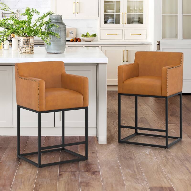 Modern Counter Height Bar Stools Fabric Upholstered Counter Stool
