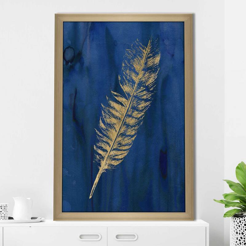 "Golden Feather I" by Carol Robinson Print on Acrylic