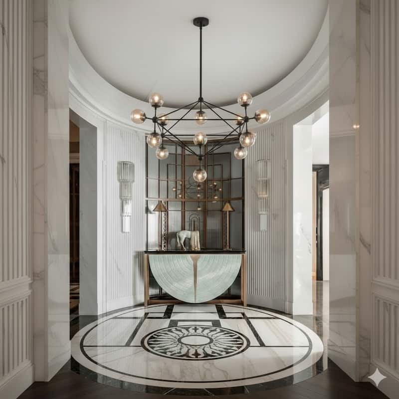 15-Light Black Iron Chandelier With Smoke Glass Shades