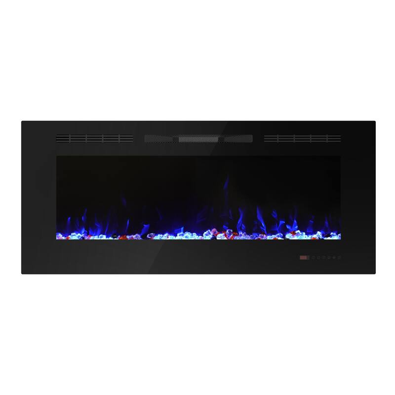 42" Modern Recessed Wall Mounted Electric Fireplace Heater with Remote and 3 Realistic Flame