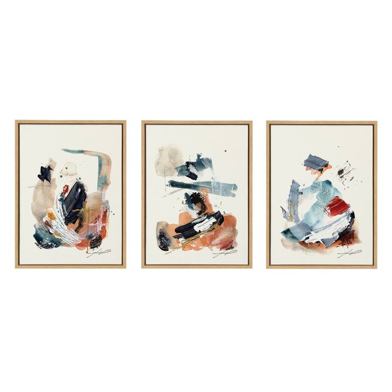 Kate and Laurel Sylvie Fireplace Framed Canvas Art Set by Xizhou Xie