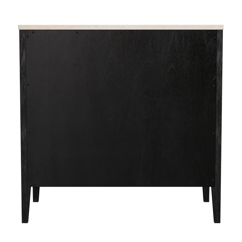 Mayfair Wood and Marble 3-Drawer Chest