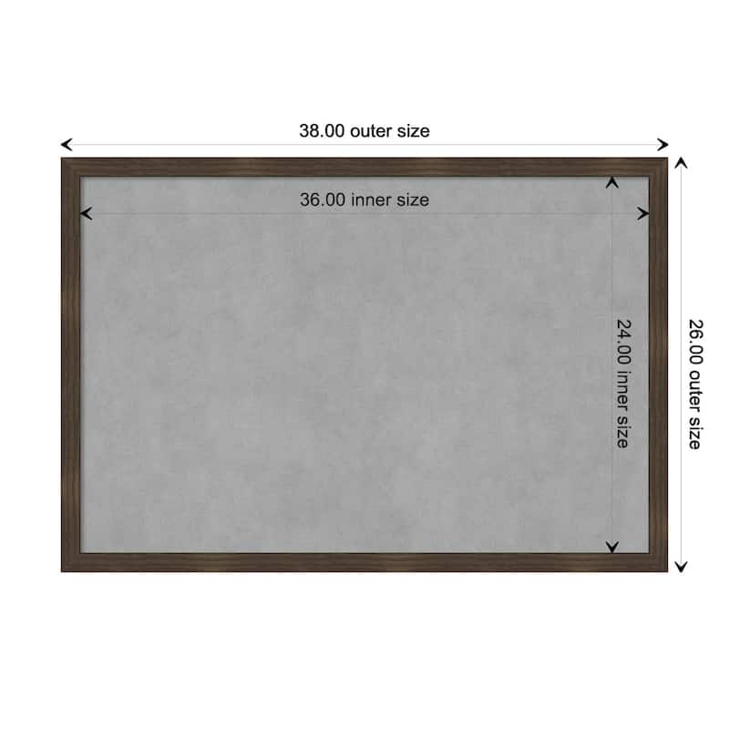 Amanti Art Woodgrain Stripe Chocolate Framed Magnetic Board - Board Size 36x24