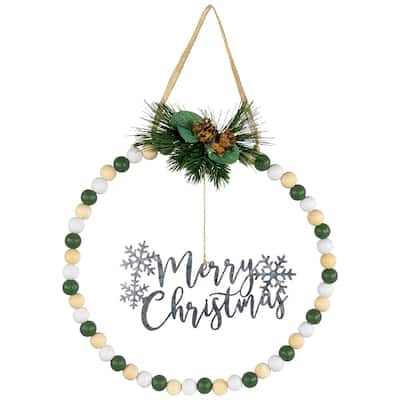 12" Beaded Merry Christmas Wall Decoration