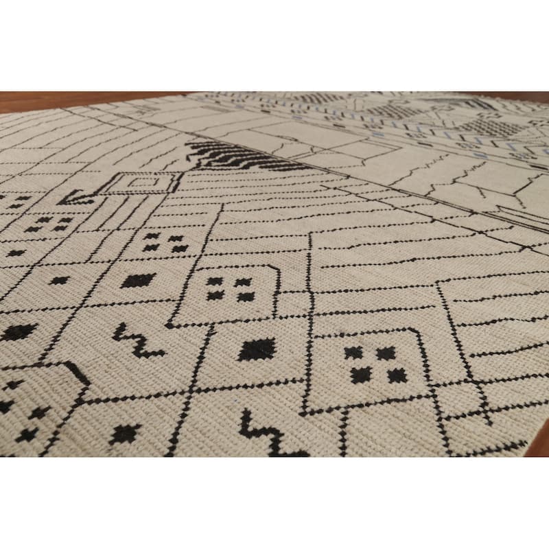 Trellis Moroccan Oriental Area Rug Handmade Wool Carpet - 8'9"x 12'3"