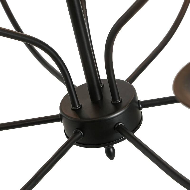 Retro 9-Light Dimmable Candle-style Metal chandelier - 30.5in