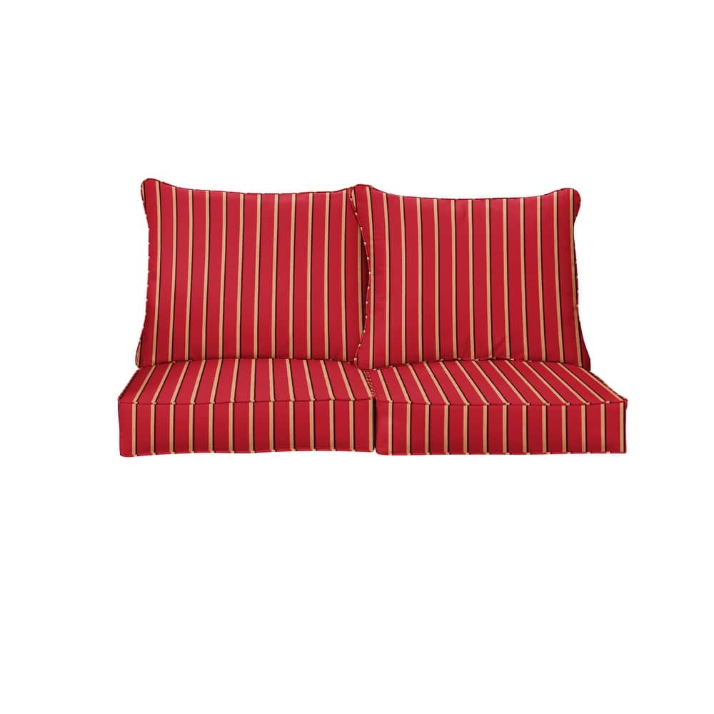 Sorra Home Sunbrella Outdoor Loveseat Pillow and Cushion Set