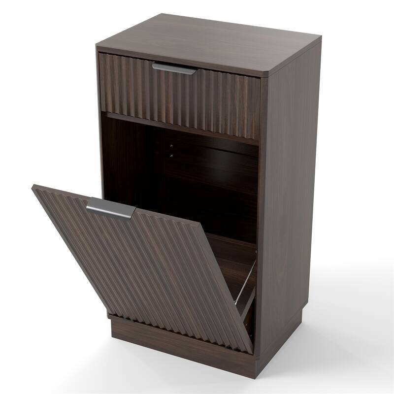 10-Gallon Woodgrain Tilt-Out Trash Can Cabinet