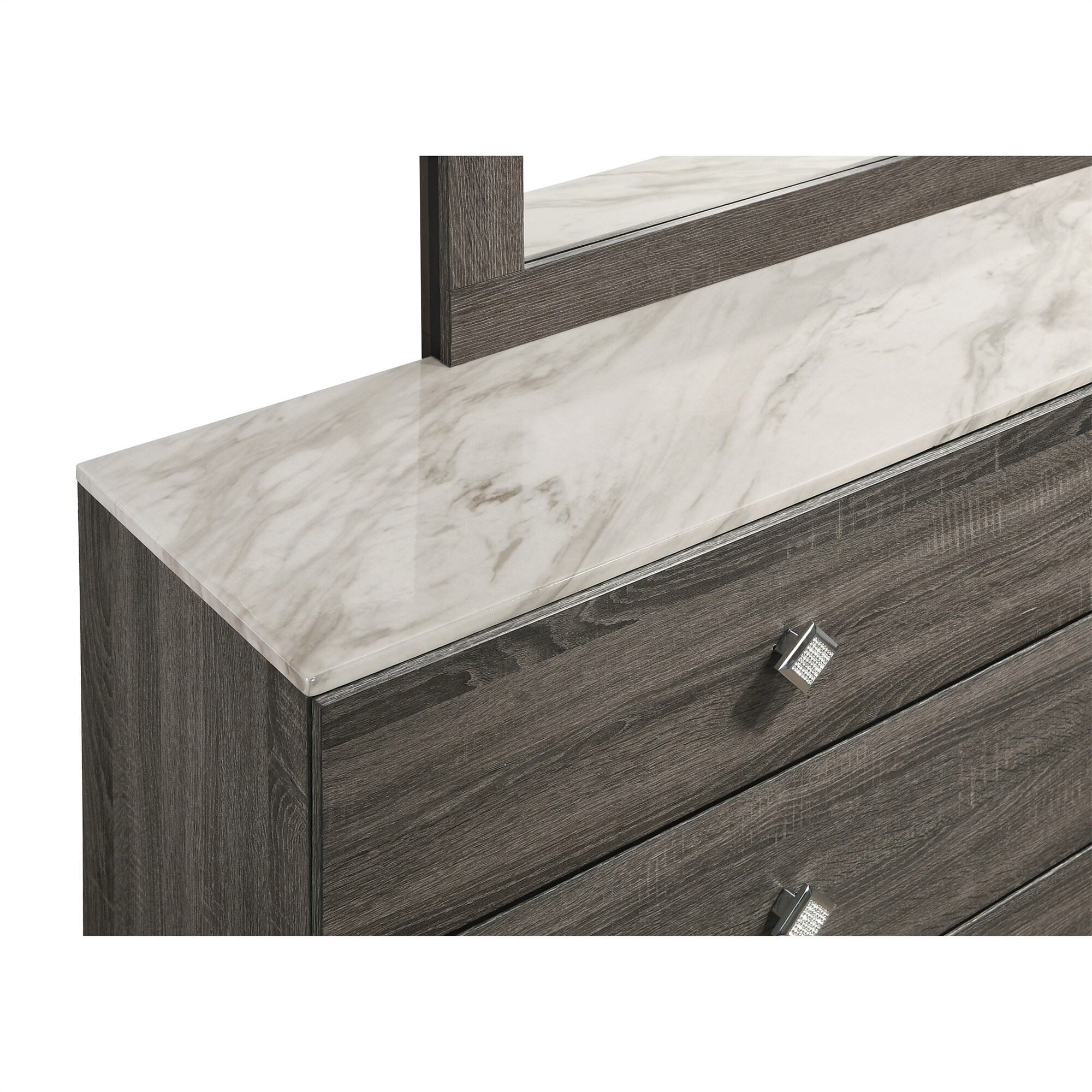 Modern 6 Drawer Dresser in Vintage matt Finish with mirror, Smoke Grey - Bed Bath & Beyond - 35523402 Modern 6 Drawer Dresser in Vintage matt Finish with mirror, Smoke Grey - Bed Bath & Beyond - 35523402