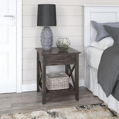 Key West Coastal Box Drawer Nightstand by Bush Furniture