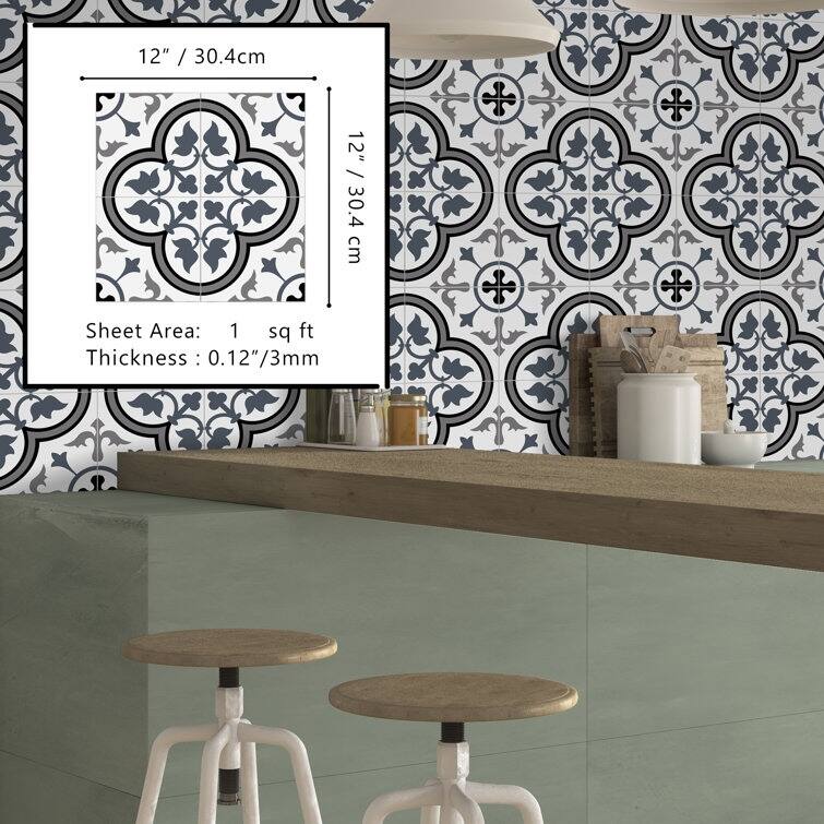 12" x 12" Stone Composite Patterned Peel & Stick Mosaic Tile