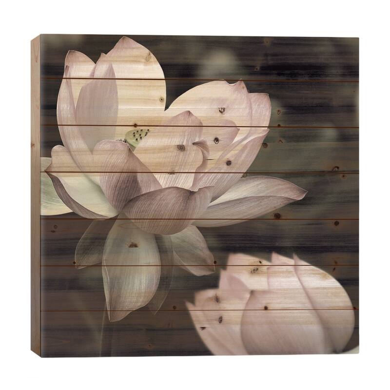 The Lotus II Print On Wood by Andy Neuwirth - Multi-Color - 26x26x1.5