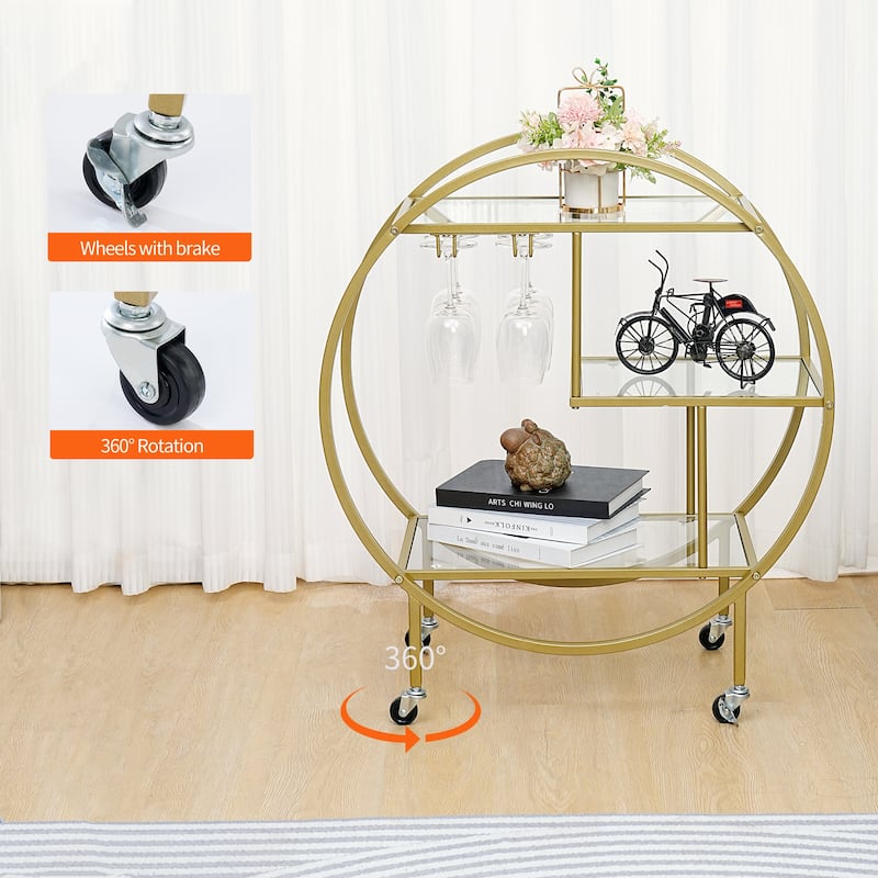 Mobile Bar Cart Drink Cabinet - Sleek and Stylish Home & Food Accessories Display