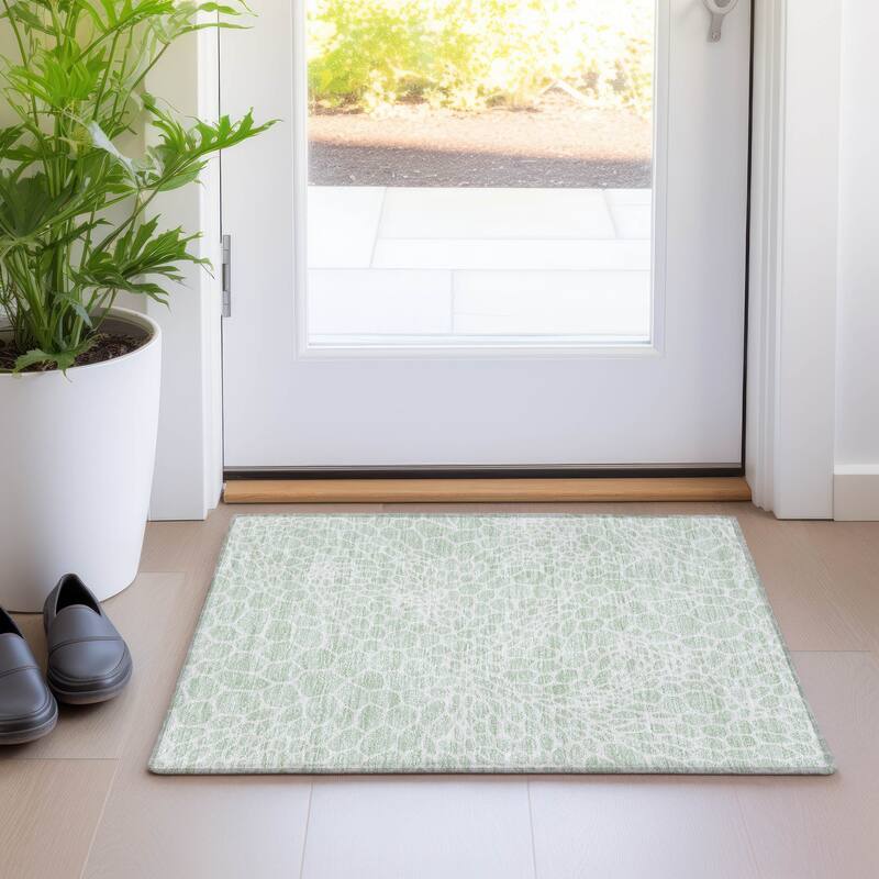 Premium Washable Super Soft Contempory Prints Mayfield Rug - Mint - 1'8" x 2'6"