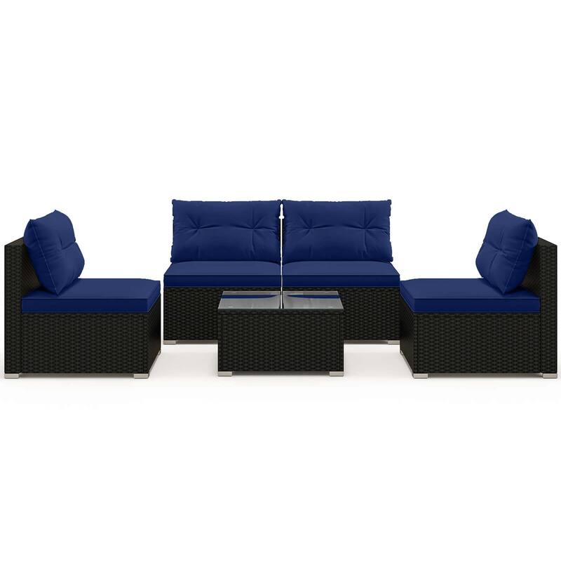Costway 5 Piece Outdoor Furniture Set with Seat & Back Cushions - See Details