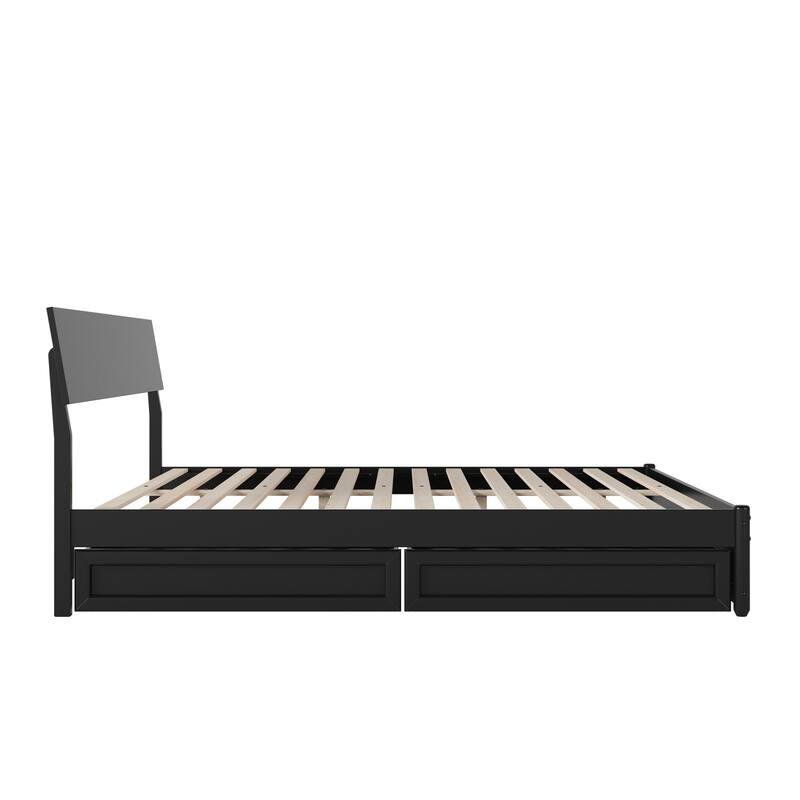 Norla Wood Platform Bed with Storage Drawers