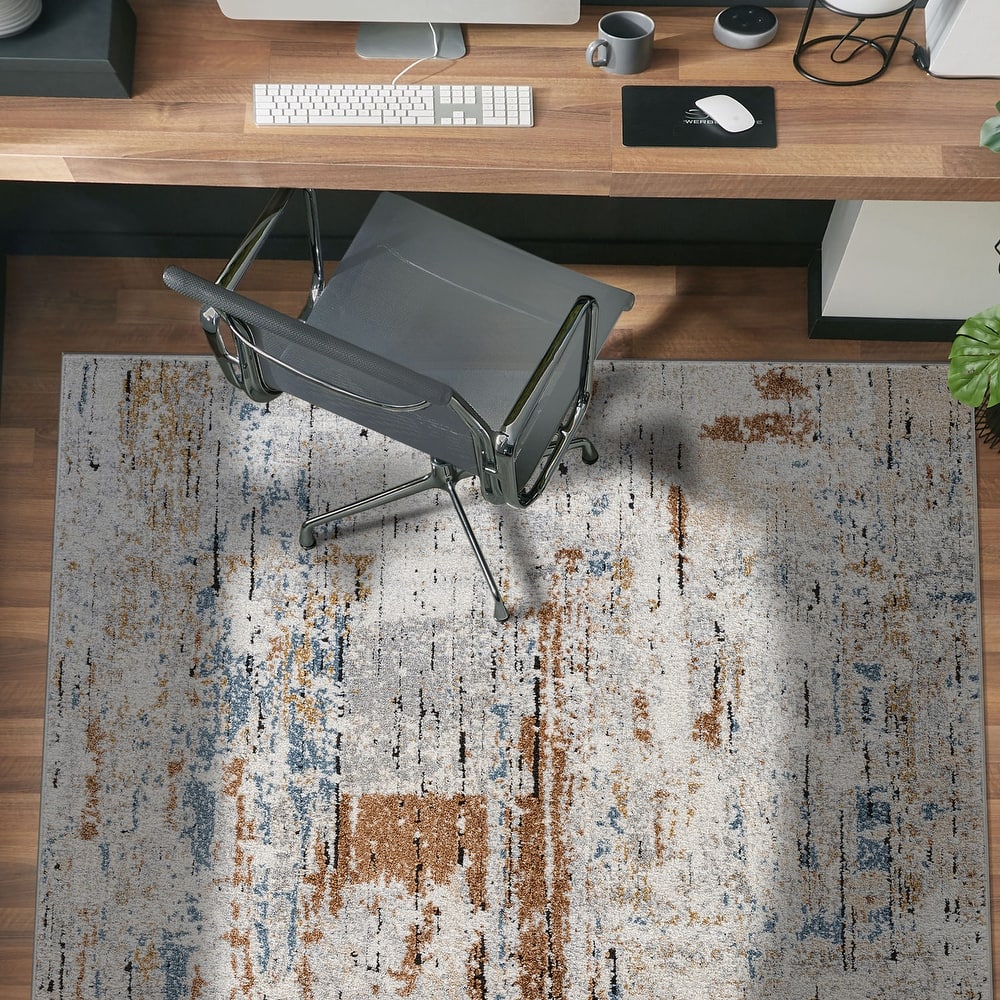 World Rug Gallery Multi-Tonal Abstract Area Rug – Multi / Ivory