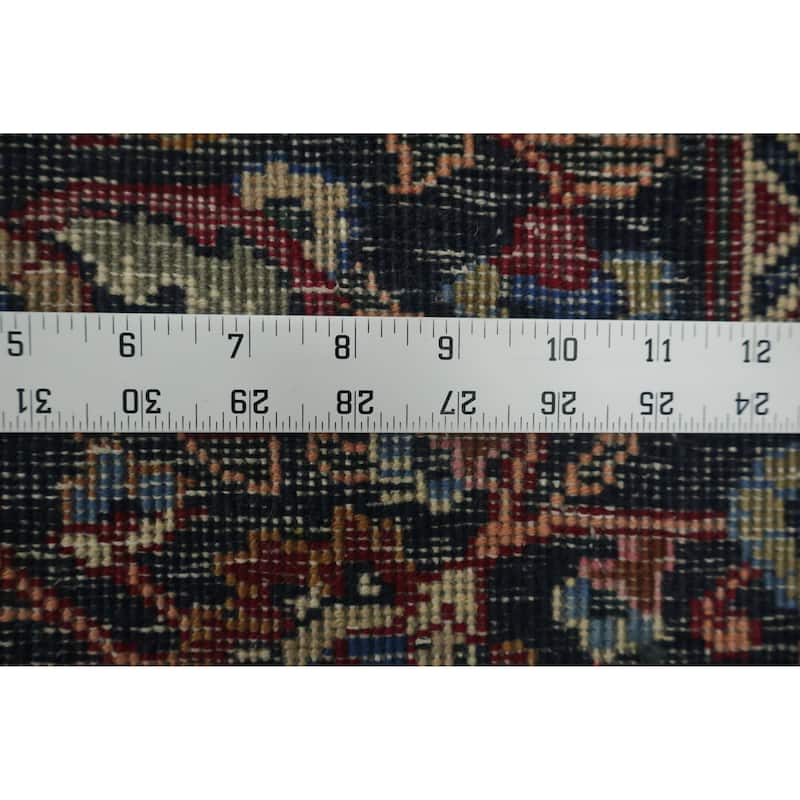 Hand Knotted Oriental 100% Wool Carpet Traditional Floral Red Mashad Area Rug - 12' 2'' X 9' 5''