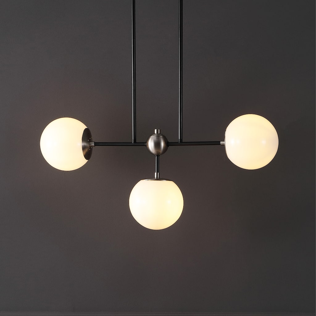 SAFAVIEH Lighting Anastazie 3-Light Adjustable Pendant Chandelier (LED Bulbs Included) - 29.5 x 6.5 x 20-50
