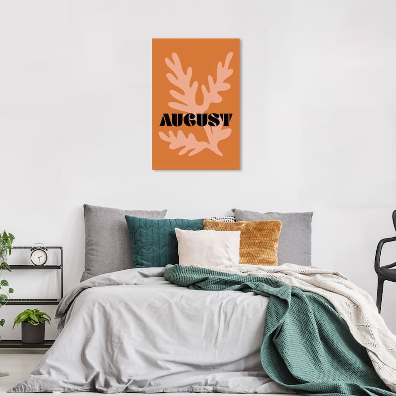 Wynwood Studio Canvas Typography and Quotes August Simple Nature Brown and Modern & Contemporary Wall Art Canvas Print