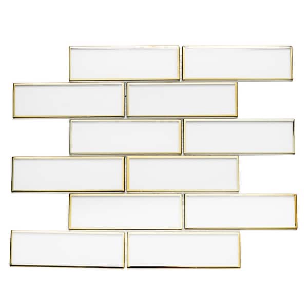 gold glass backsplash