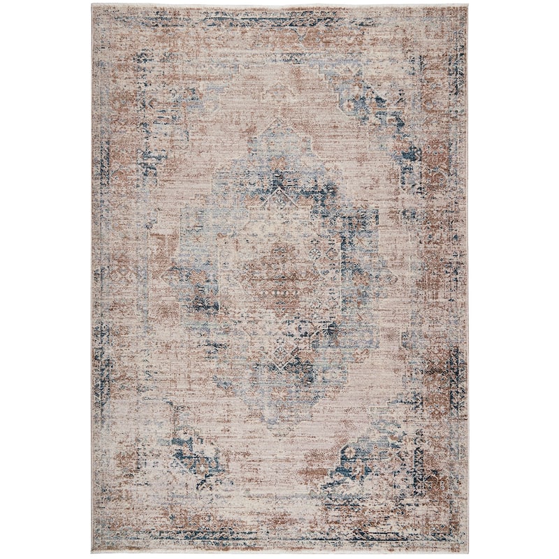 Terra by Obeetee Heirloom Medallion Rug - Oxford Blue - 8'10" x 11'10"