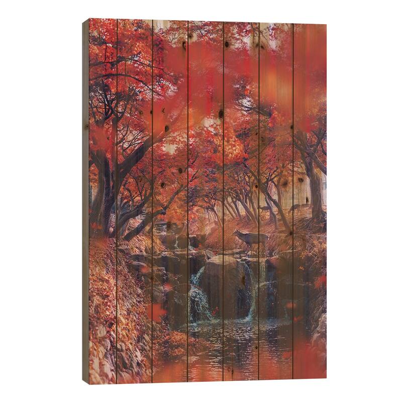 Heaven. Momiji Season Print On Wood by Hobopeeba - Multi-Color - 40x26x1.5