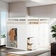 preview thumbnail 22 of 38, Full Size Wood Loft Bed With Wardrobes, Cabinets and Drawers, Gray