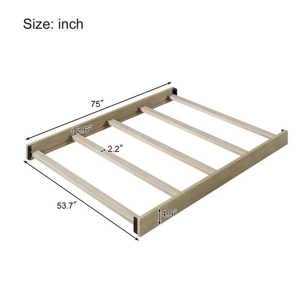 dimension image slide 2 of 4, Traditional Farmhouse Style 4-in-1 Full Size Convertible Baby Crib - Converts to Toddler Bed