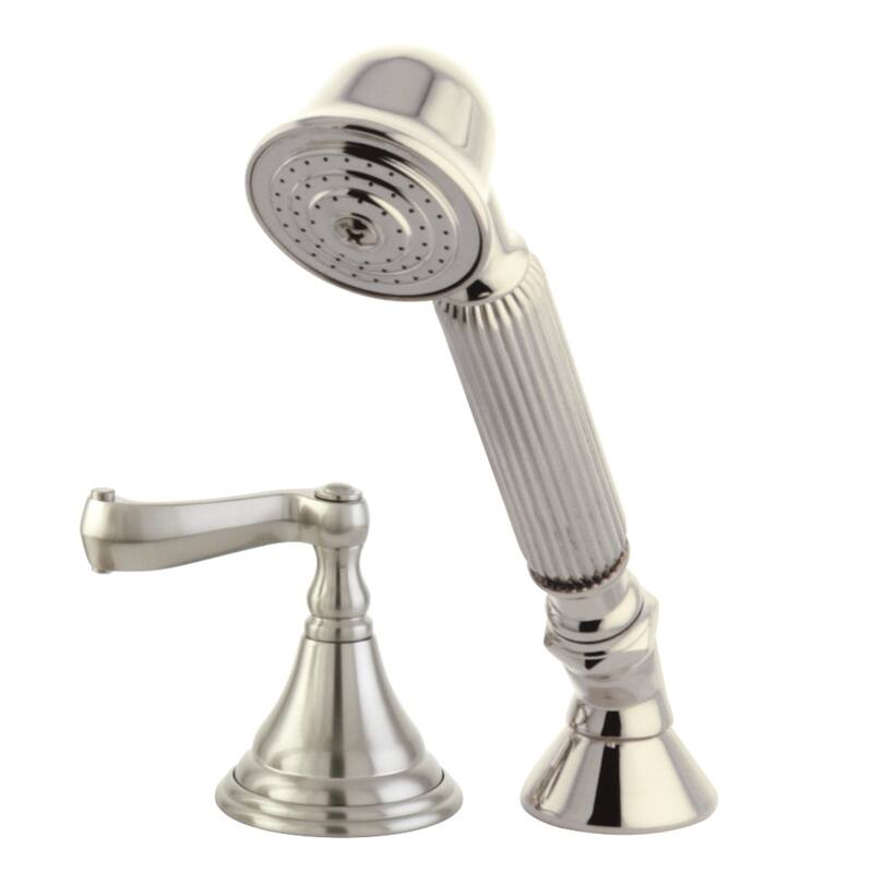 Kingston Brass Deck Mount Hand Shower with Diverter for Roman Tub Faucet - Brushed Nickel