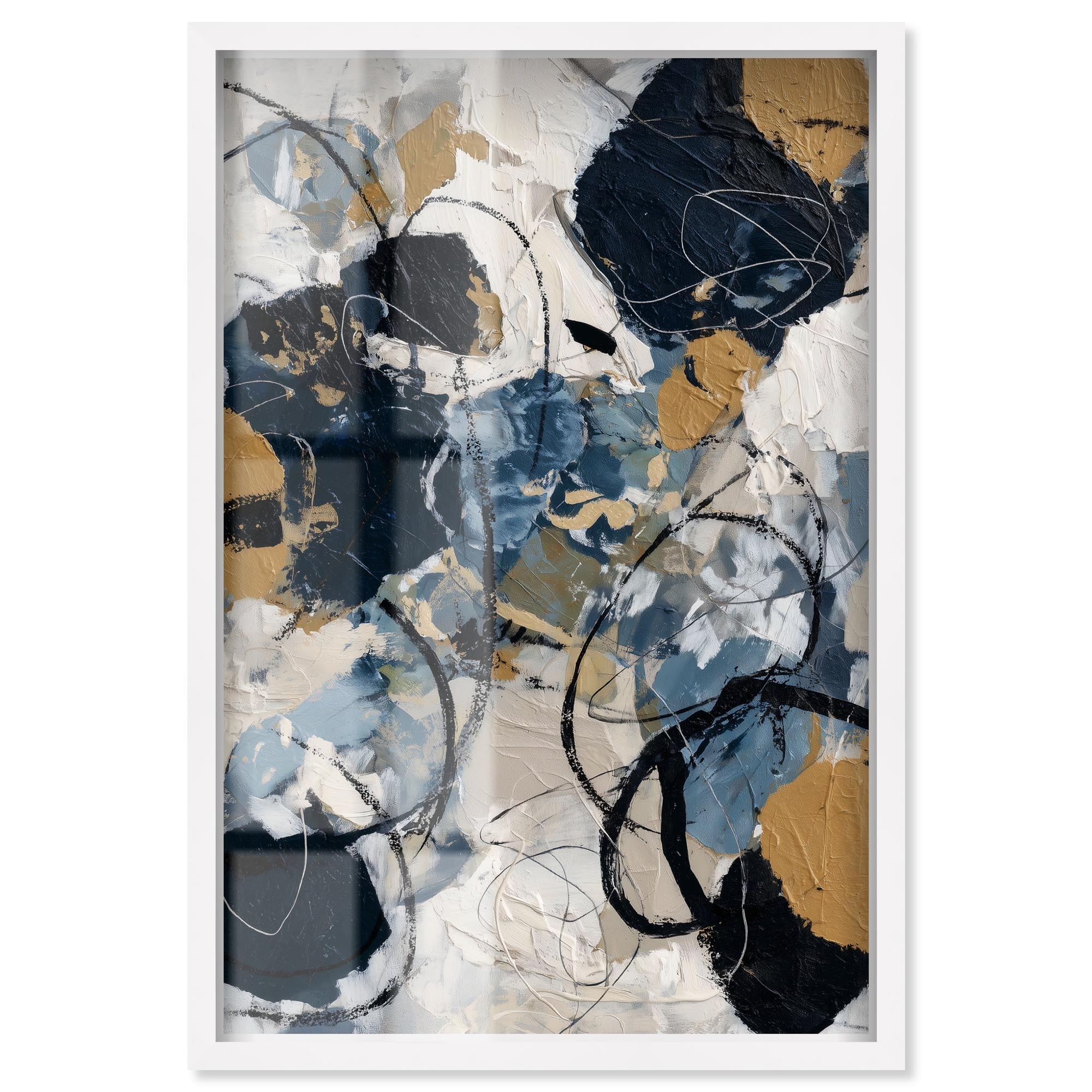 Midnight and Moonlight Blue Wall Decor Shadowbox Print by Art Remedy