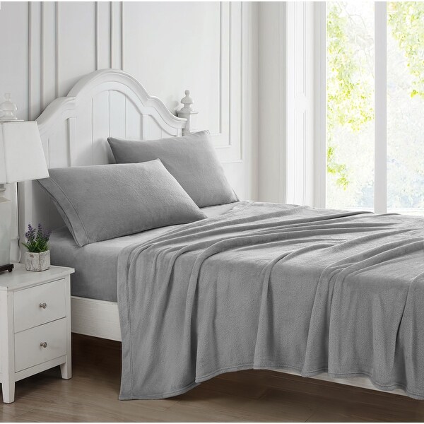 Laura Ashley Ultra Soft & Cozy Plush Fleece Deep Pocket Sheet Set