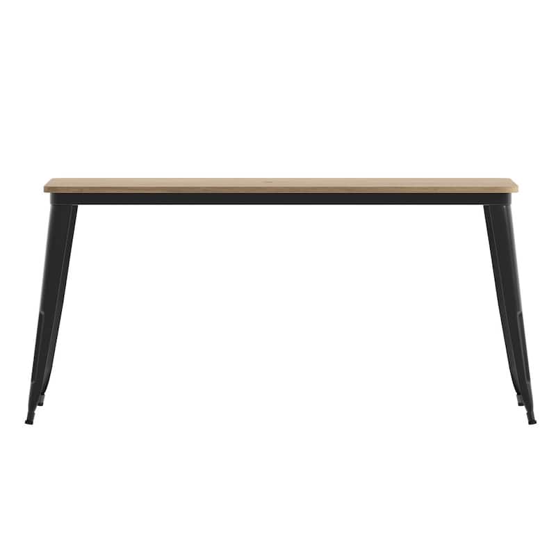 30x60 Commercial Poly Resin Restaurant Table with Umbrella Hole - 30"W x 60"D x 30"H