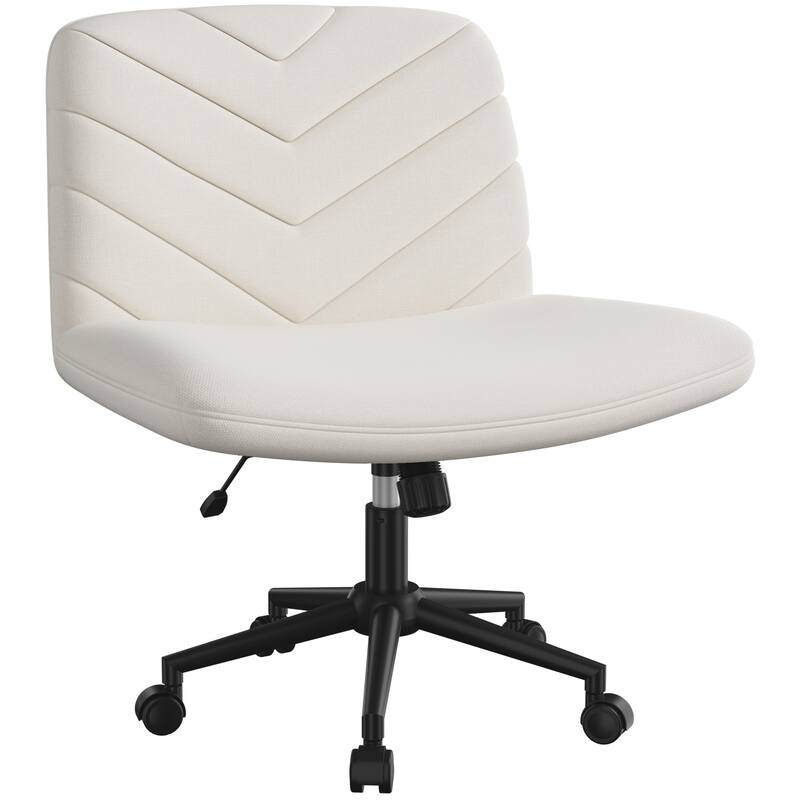 Yaheetech Boucle Swivel Desk Chair Office Chair with Wheels for Home Office Study Bedroom