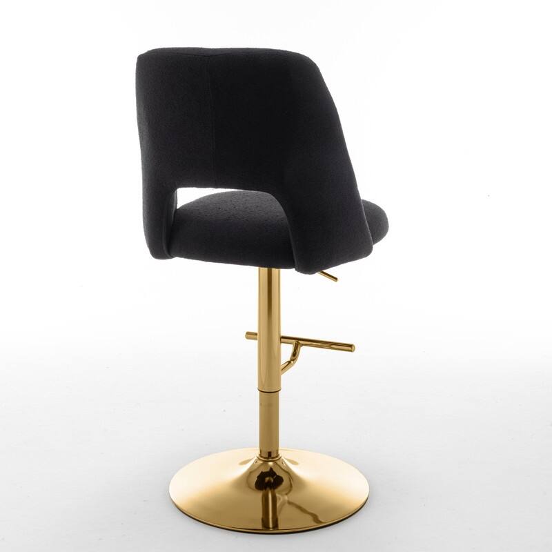 Best Quality Furniture Adjustable Textured Fabric Barstools with Chrome Finish Base (Set of 2)