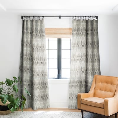Blackout Lotus Block Linen Made-to-Order Curtain Panel (One Panel)