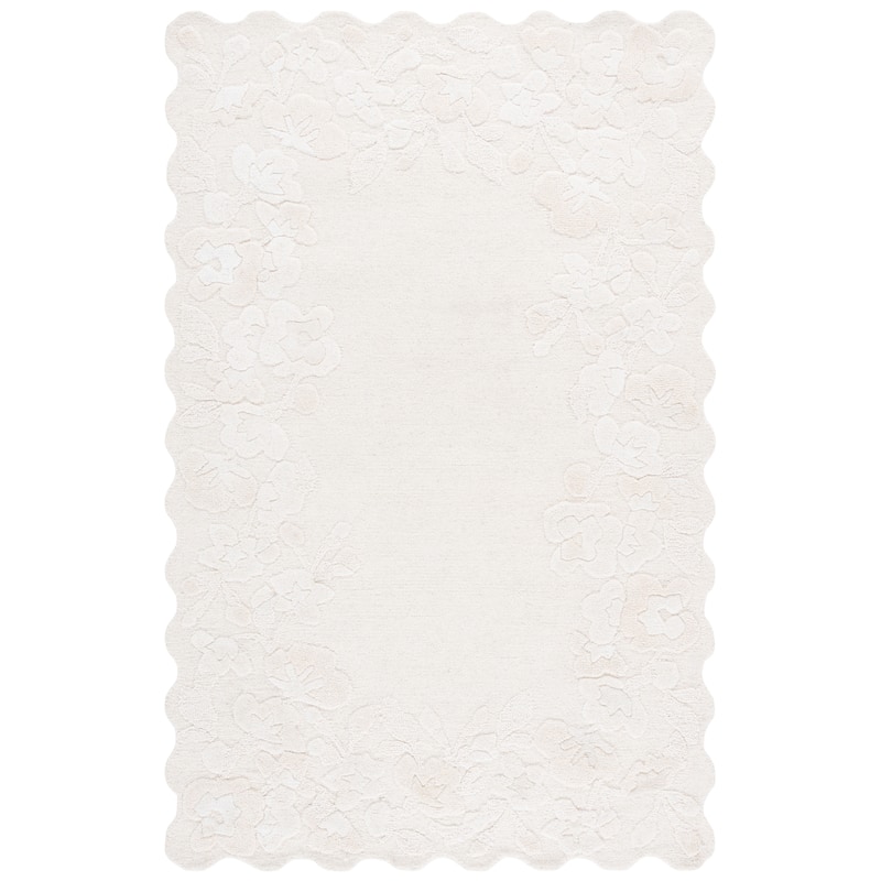 SAFAVIEH Handmade Jardin Svitlana Wool Rug - Ivory - 6' Square